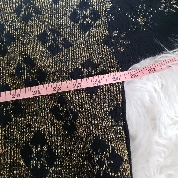 VINTAGE UGLY CHRISTMAS SWEATER-Black Gold Round Neck -SIZE 22W- 1980'S - Picture 7 of 12